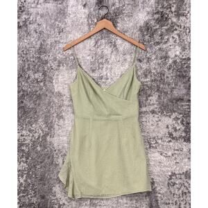 New Superdown Dress Small Womens Revolve Green Chiffon Textured Embossed Mini